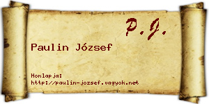 Paulin József névjegykártya